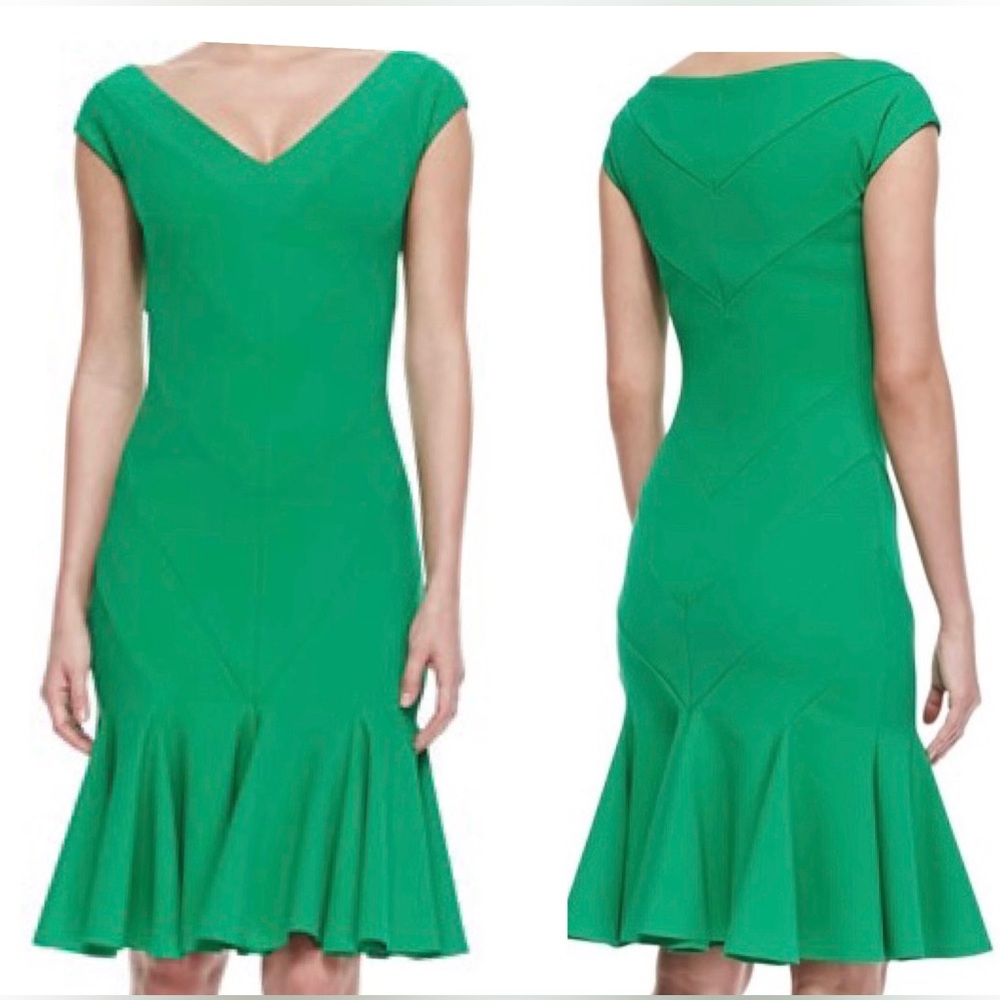 Chiara Boni  La Petite Robe Margherita V Neck Godet Cocktail Dress